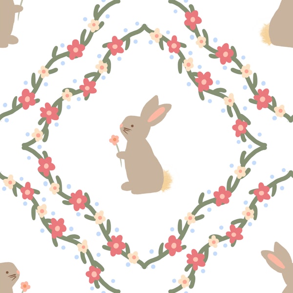 Boho Floral Rabbit