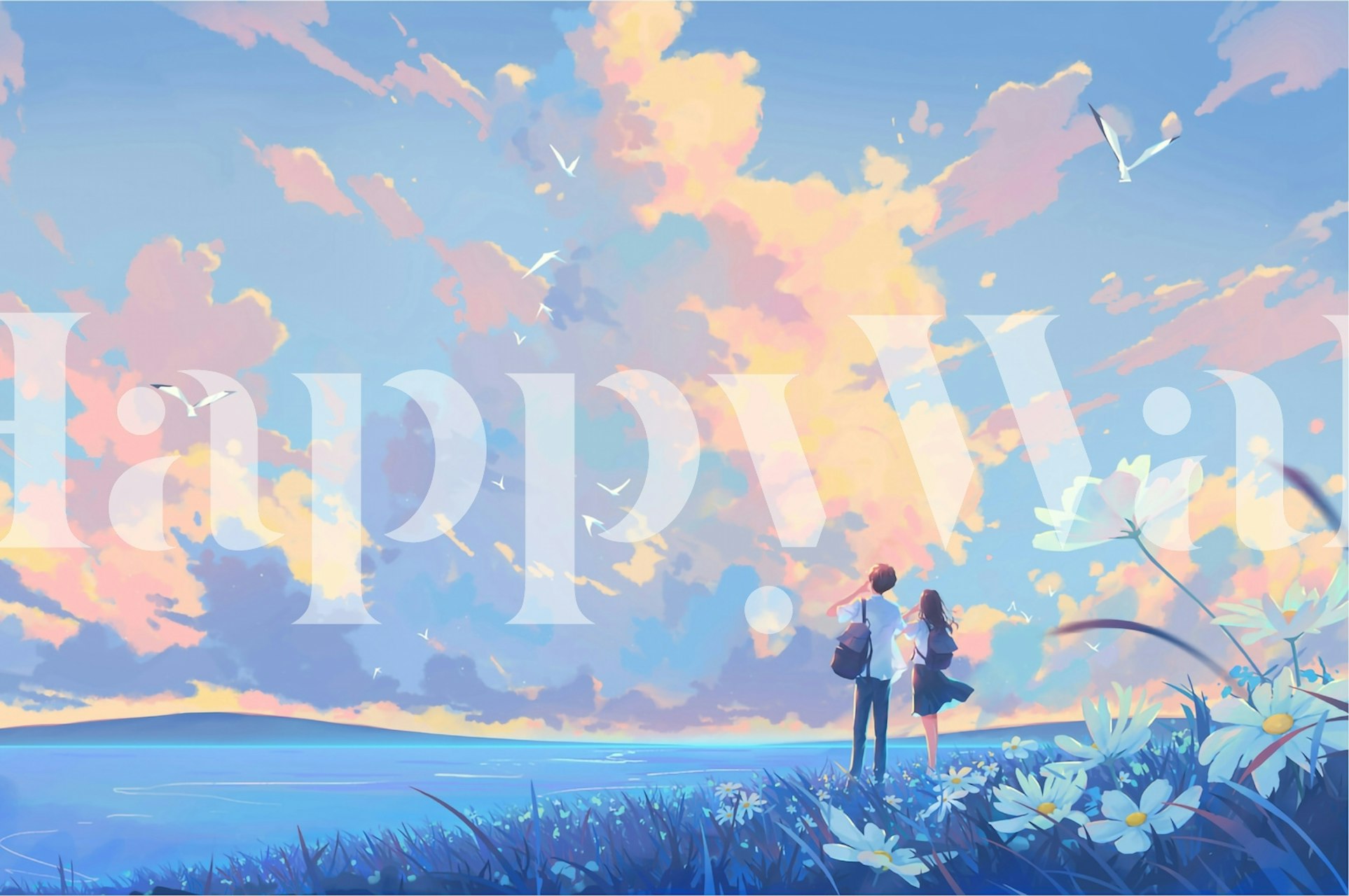 Couple in a peaceful forest wallpaper