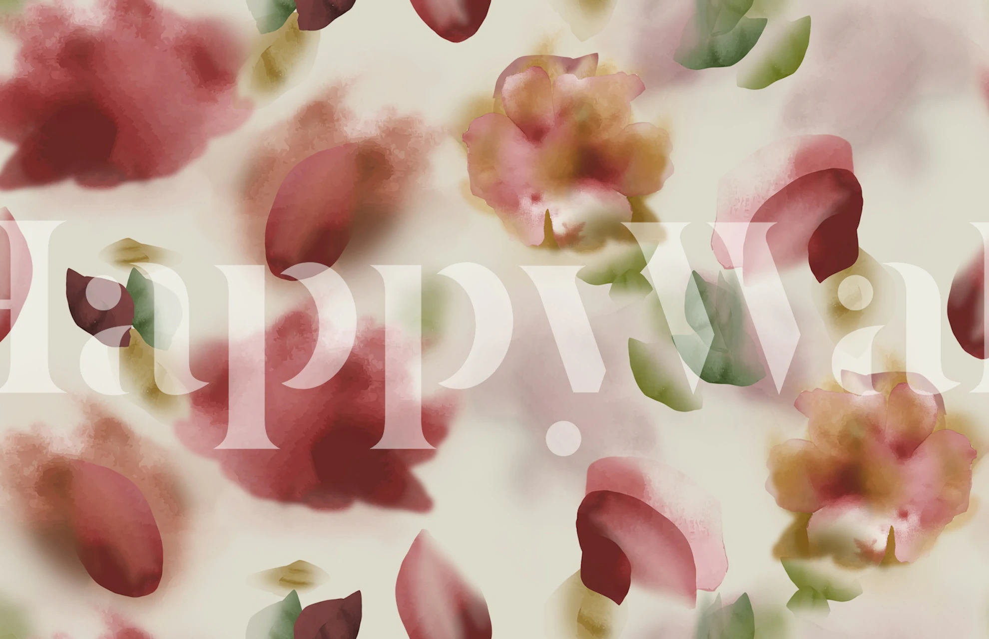 Romantikus virágos tapéta egy szobában