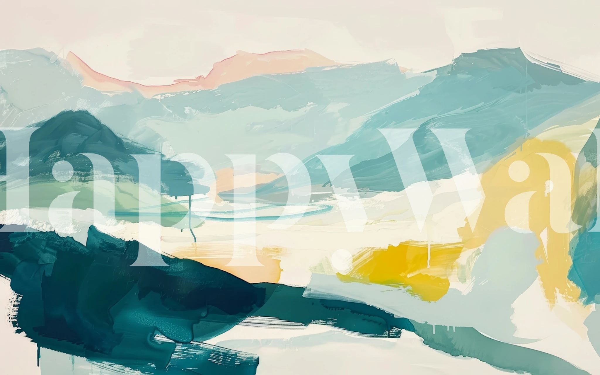 Óceán ihlette művészeti tapéta egy szobában