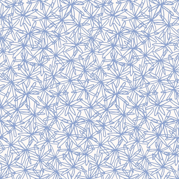 Minimal Floral Linework Blue