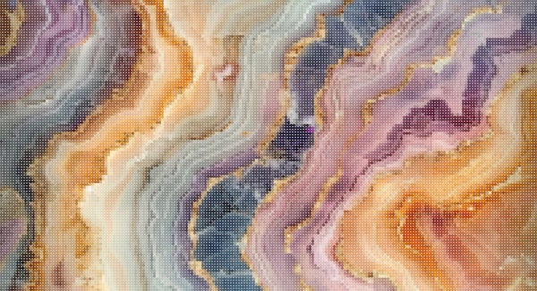 Peach and Lilac Stone Mosaic
