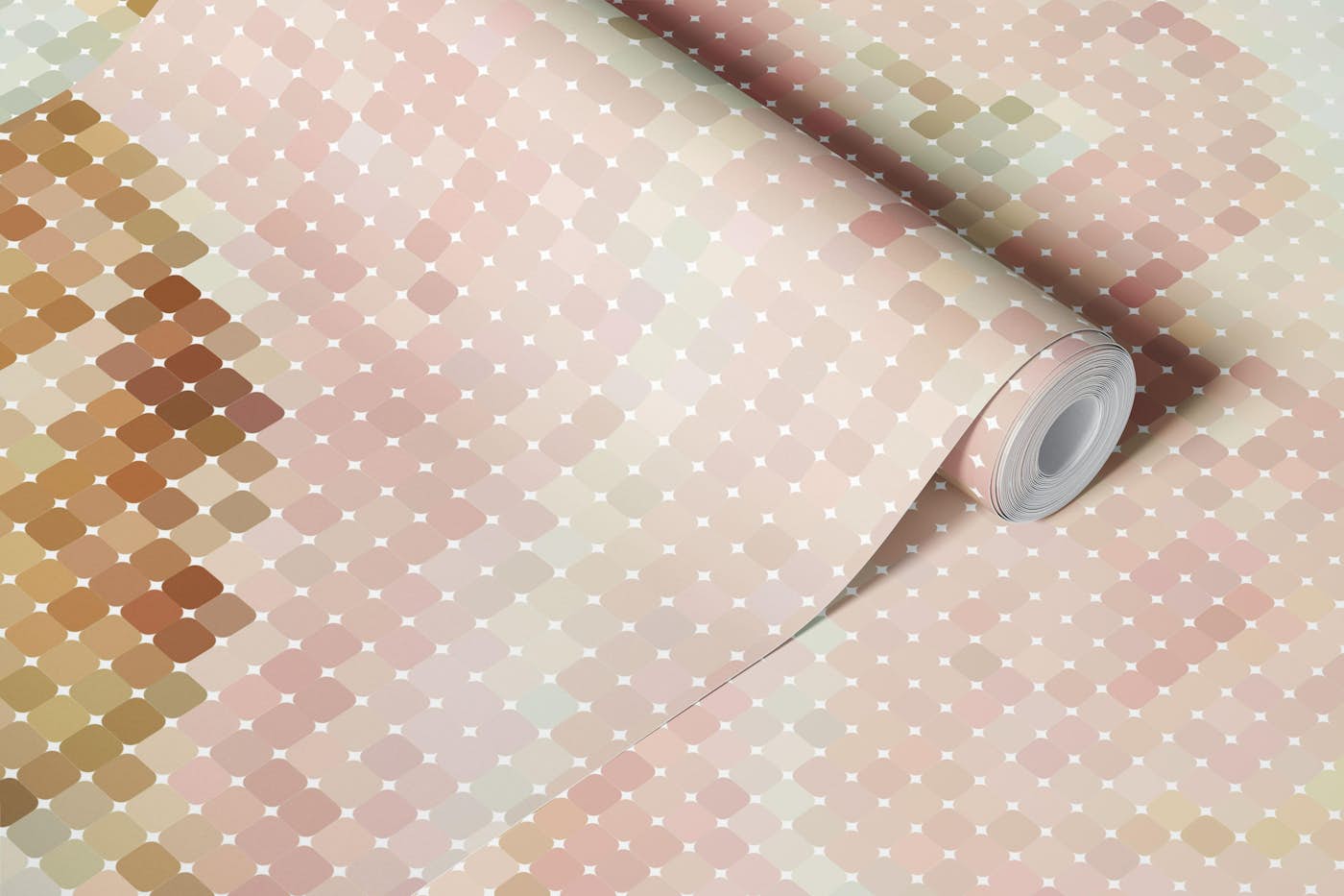 Pink And Mint Light Stone Mosaic wallpaper roll