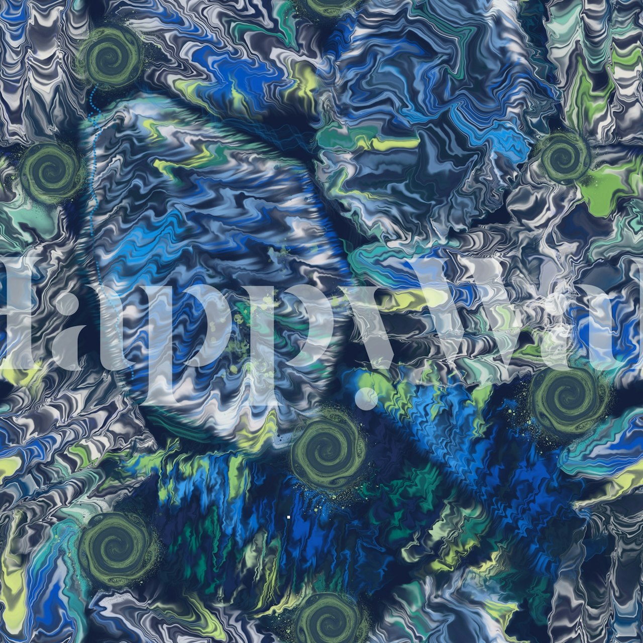 Midnight Sea Fluid Texture wallpaper in a room