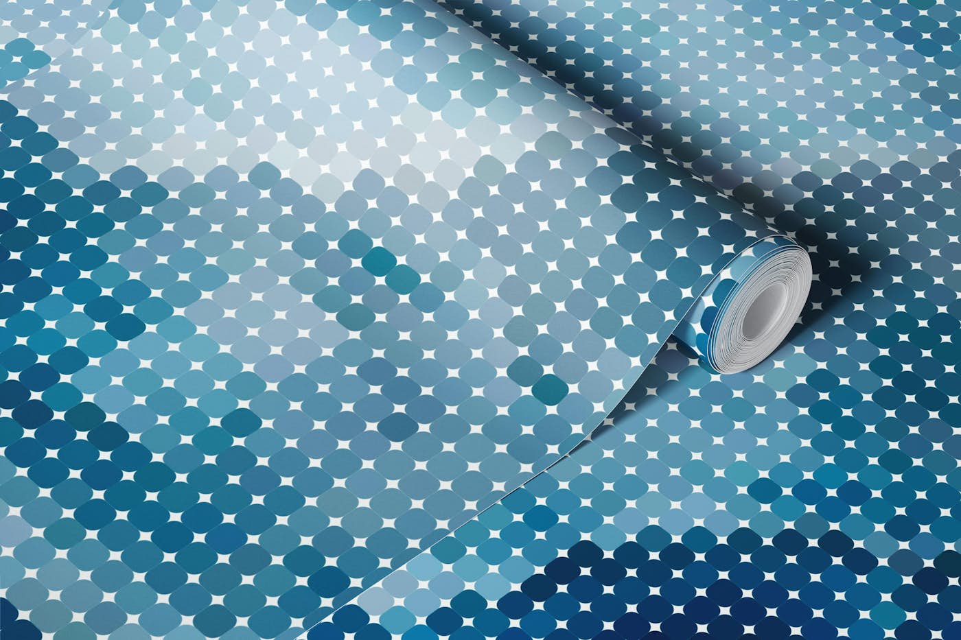 Dusk Blue Stone Mosaic wallpaper roll