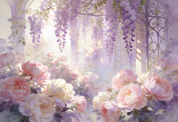 Wisteria Rose Garden Glow