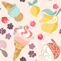 Italian summer sweets pink - medium scale wallpaper