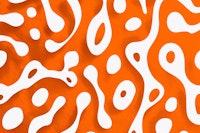 Modern Orange Wavy Abstract tapeta