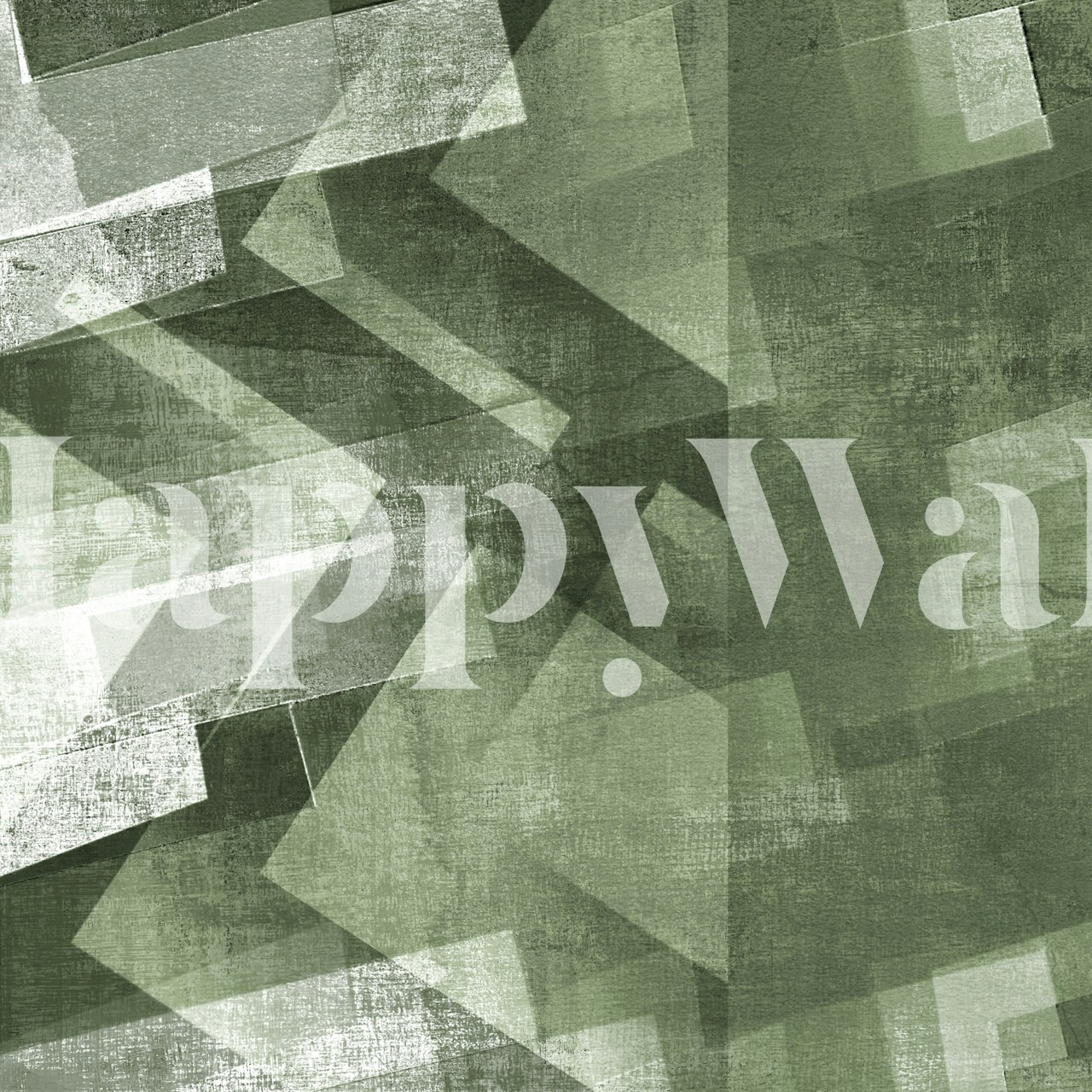 Forest Green Grunge Geometric wallpaper in a room