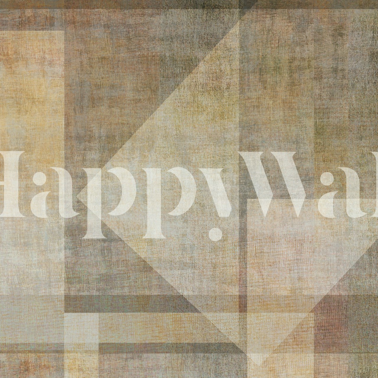 Warm sandstone geometric abstract wallpaper in a room