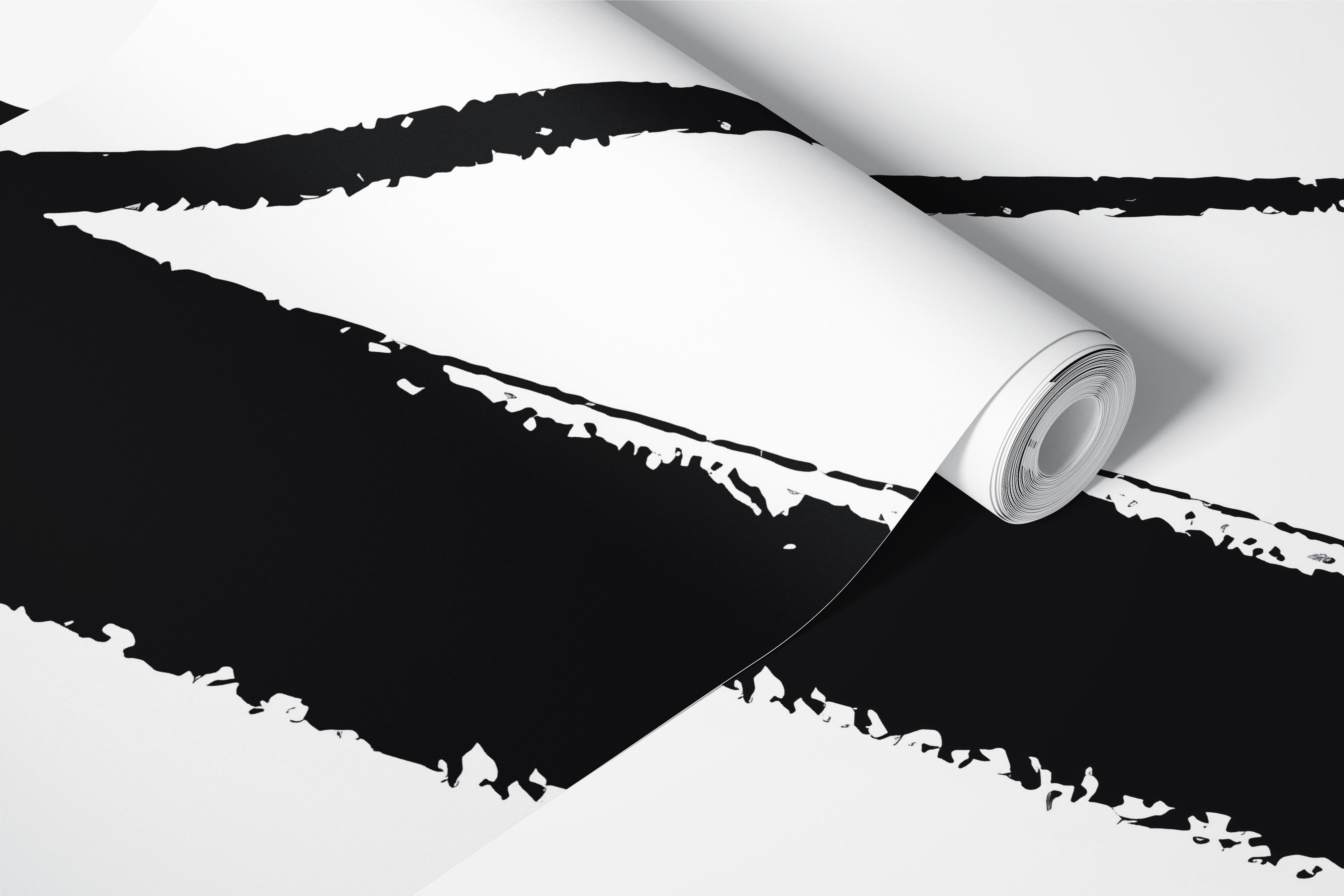 Black strokes wallpaper in a room