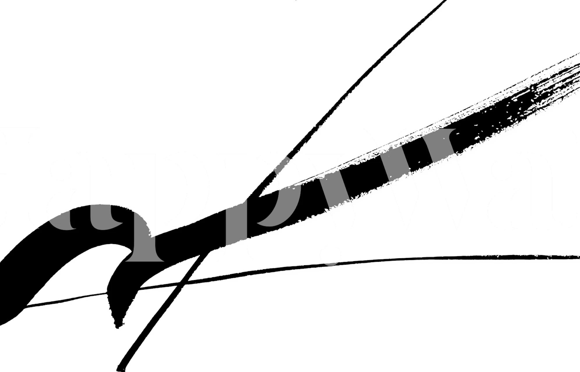 Svarta penseldrag tapet i ett rum