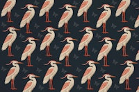 Navy Heron Elegance wallpaper