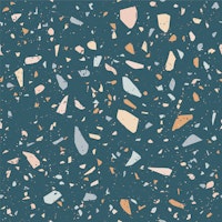 Dark Teal Terrazzo Chips Pattern L tapete