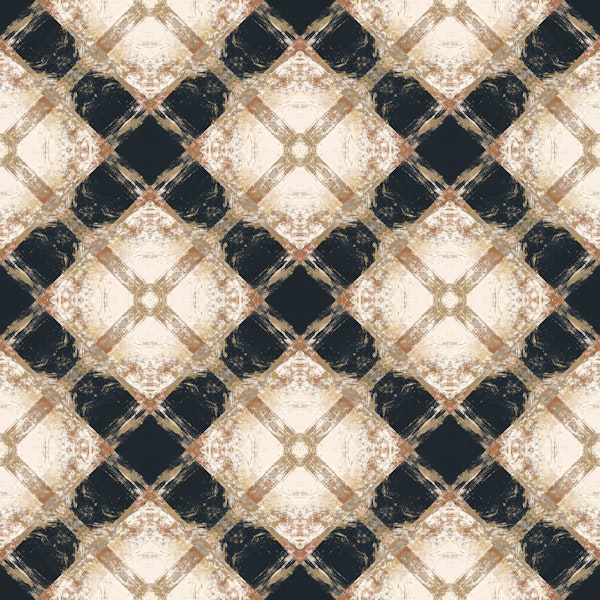 Glam Gold Brushstroke Diamonds Checker