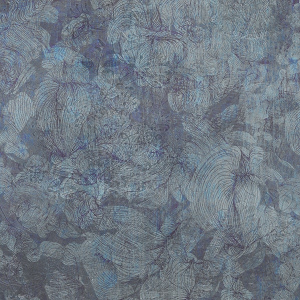 Midnight Blue Floral Sketch