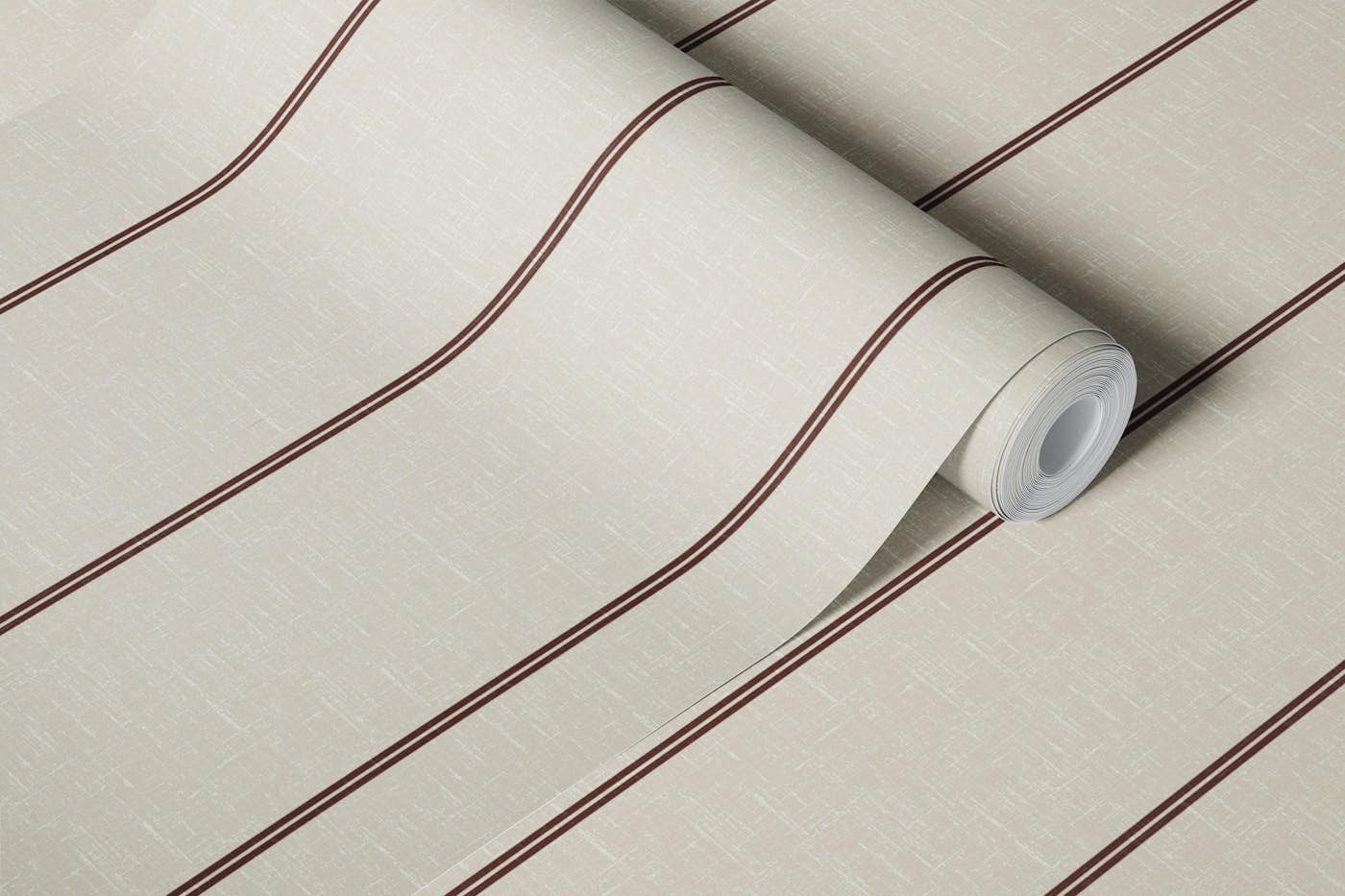 Beige Linen Vertical Stripes wallpaper roll