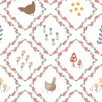 Country Chickens tapetas