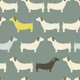 Dachshund sausage dog in scandi sage green