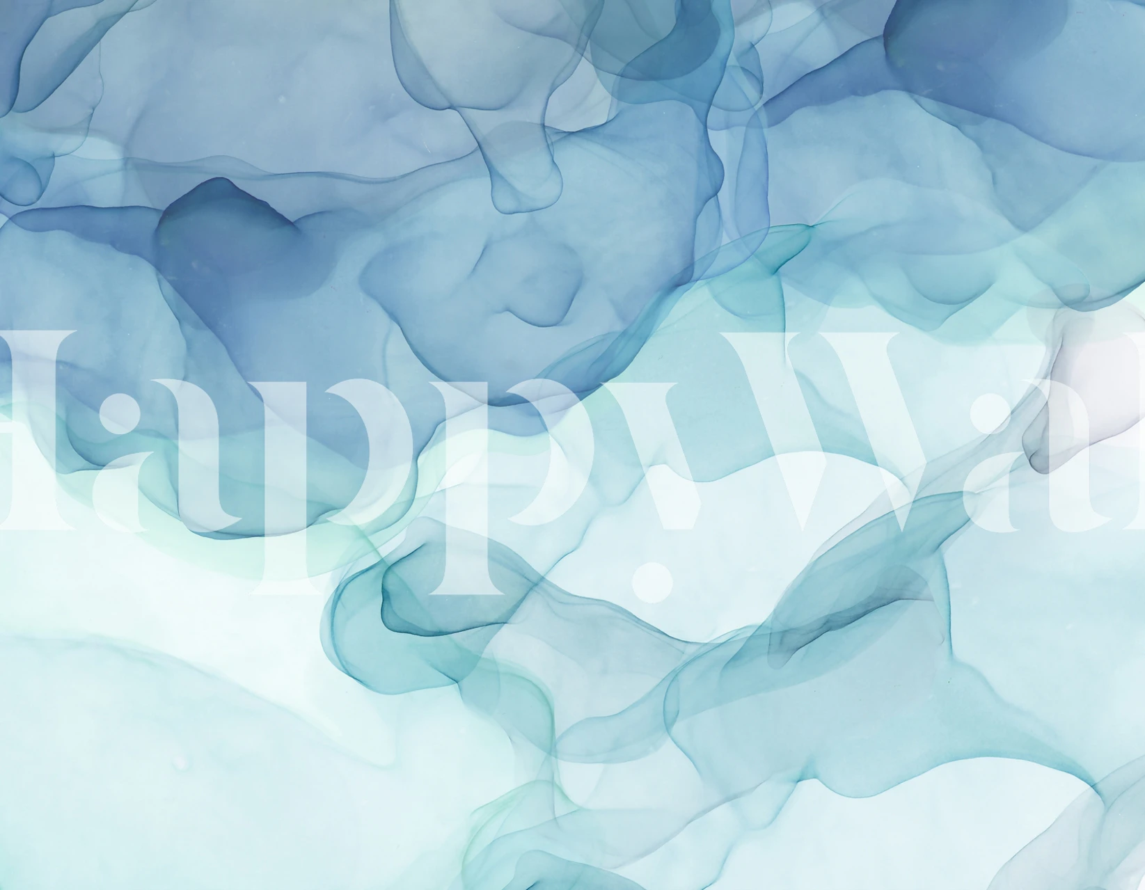 Fluid blue and teal abstract watercolor wallpaper