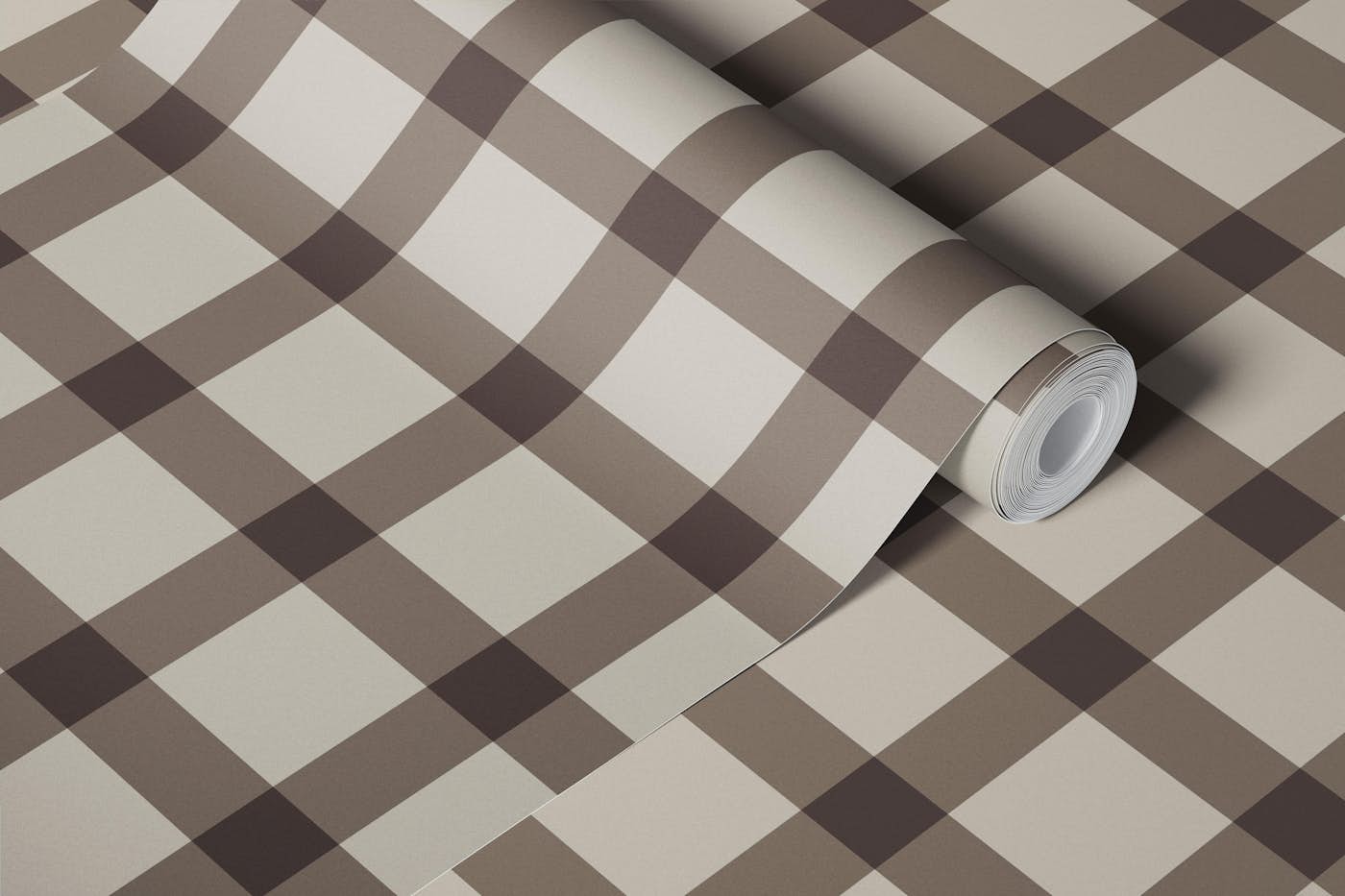 Neutral Buffalo Check Medium wallpaper roll