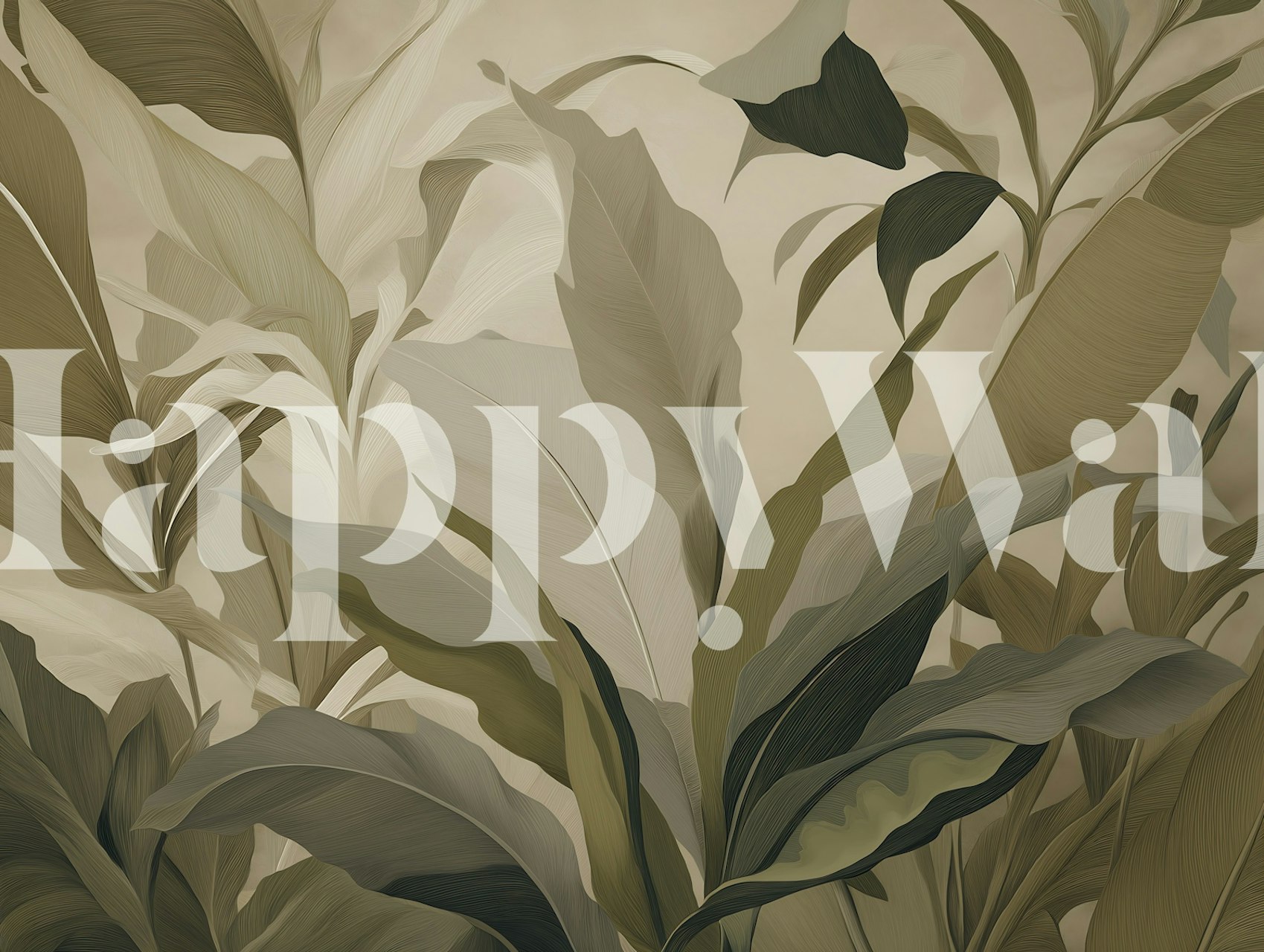 Sepia jungle foliage tapet i et rom