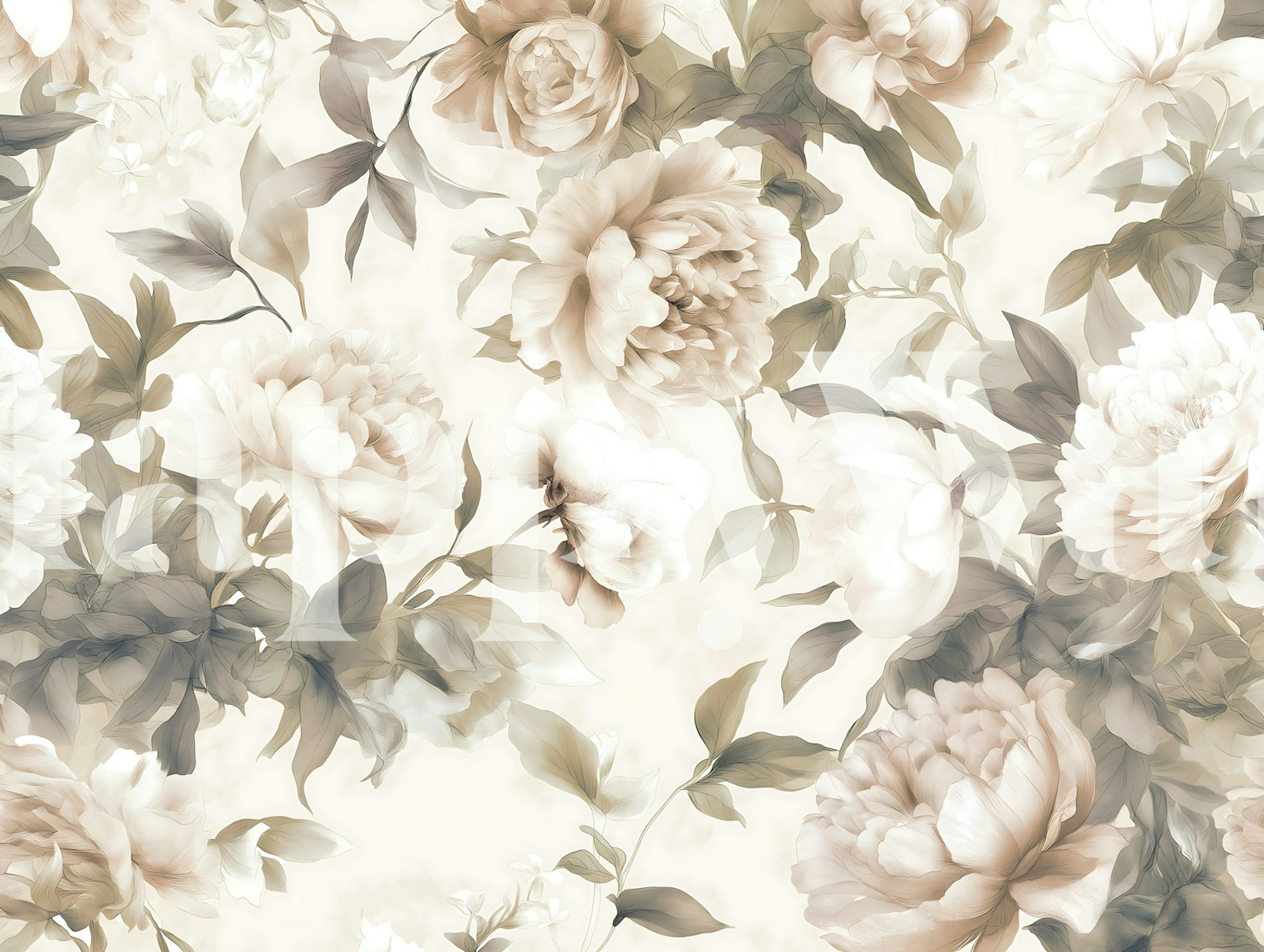 Soft Blush Peony Garden tapet i et rum