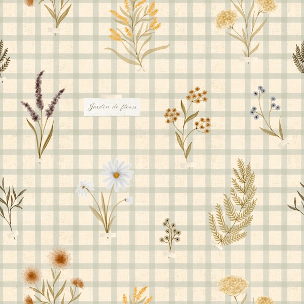 Jardin des Fleurs Wildflowers On Gingham
