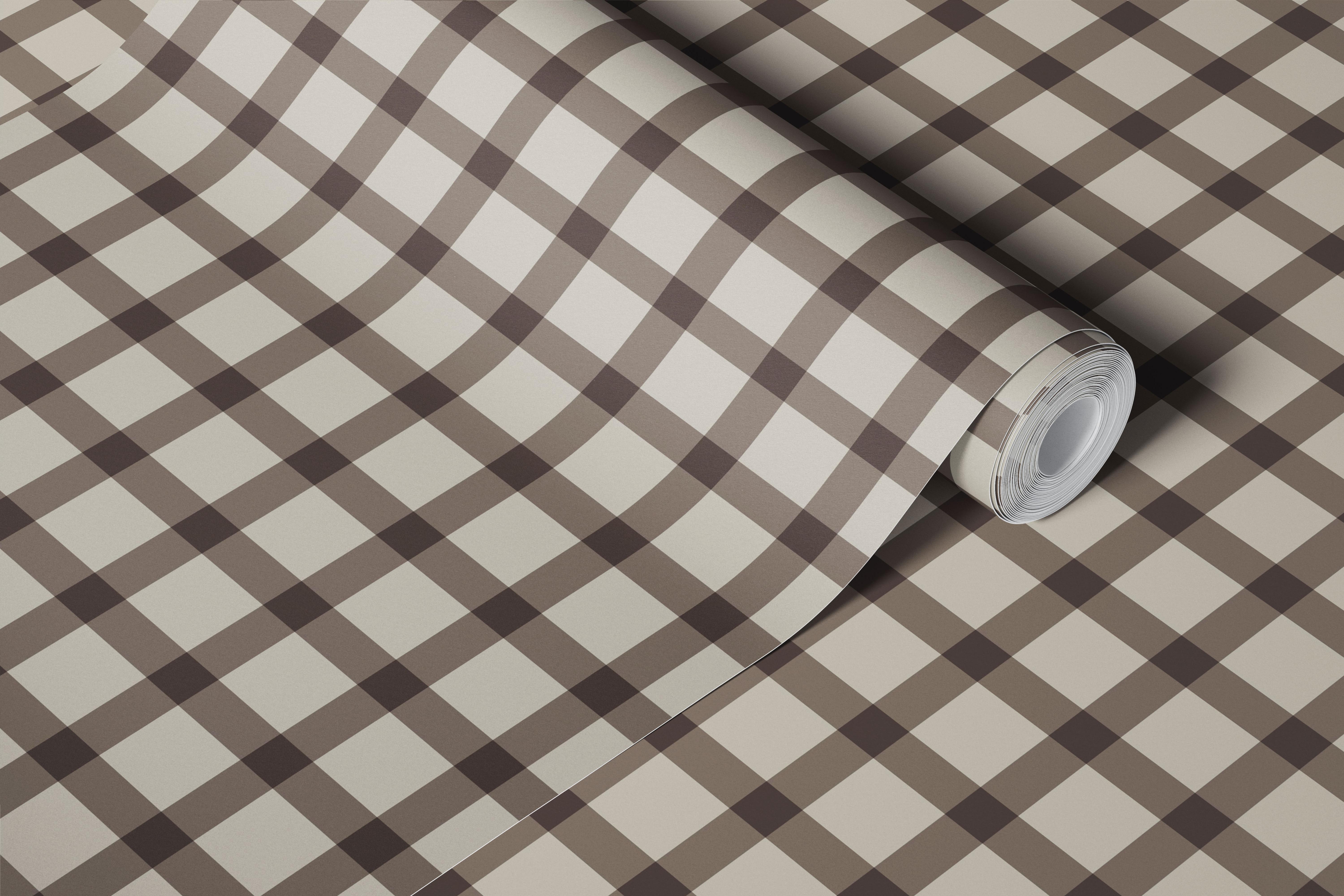 Mocha Cream Buffalo Check Small tapetas kambaryje