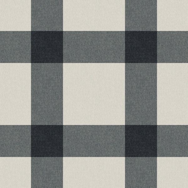 Charcoal Gray -Offwhite Gingham Squares