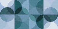 Art Deco Geo Circles Teal Sage tapet