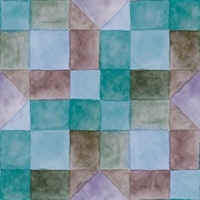 Watercolor Patchwork Checkerboard tapetes