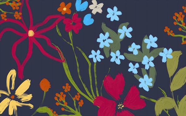 Vibrant Botanical Brush Paint