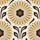 Retro Daisy Medallion in Yellow Brown - S