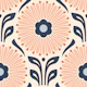Retro Daisy Medallion in Pink Blue - S