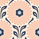 Retro Daisy Medallion in Pink Blue - L