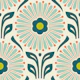 Retro Daisy Medallion in Teal - S