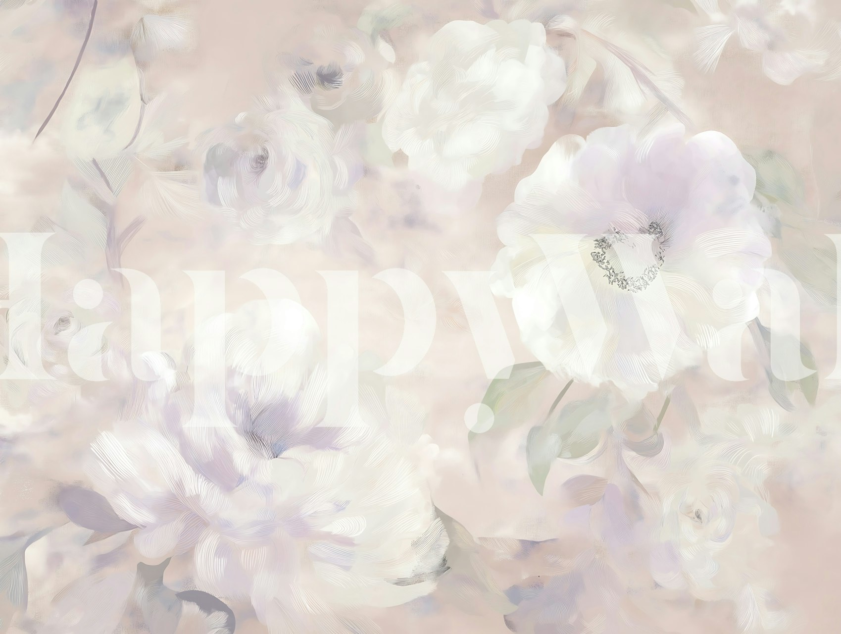 Soft blush peony bouquet wallpaper