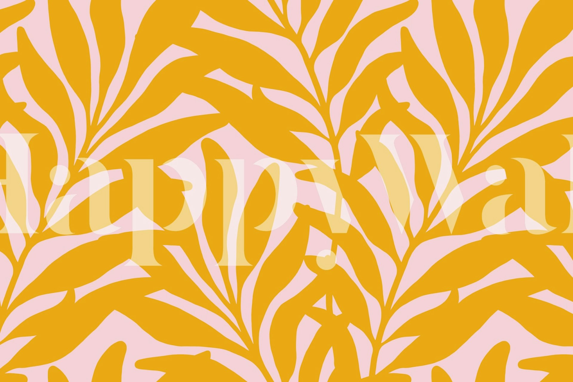 Leaf Forest wallpaper in pink and yellow pattern