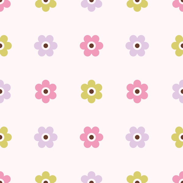 Cute Geometric Flower Dots Multicolor