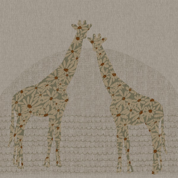 Boho Giraffes Linen Texture