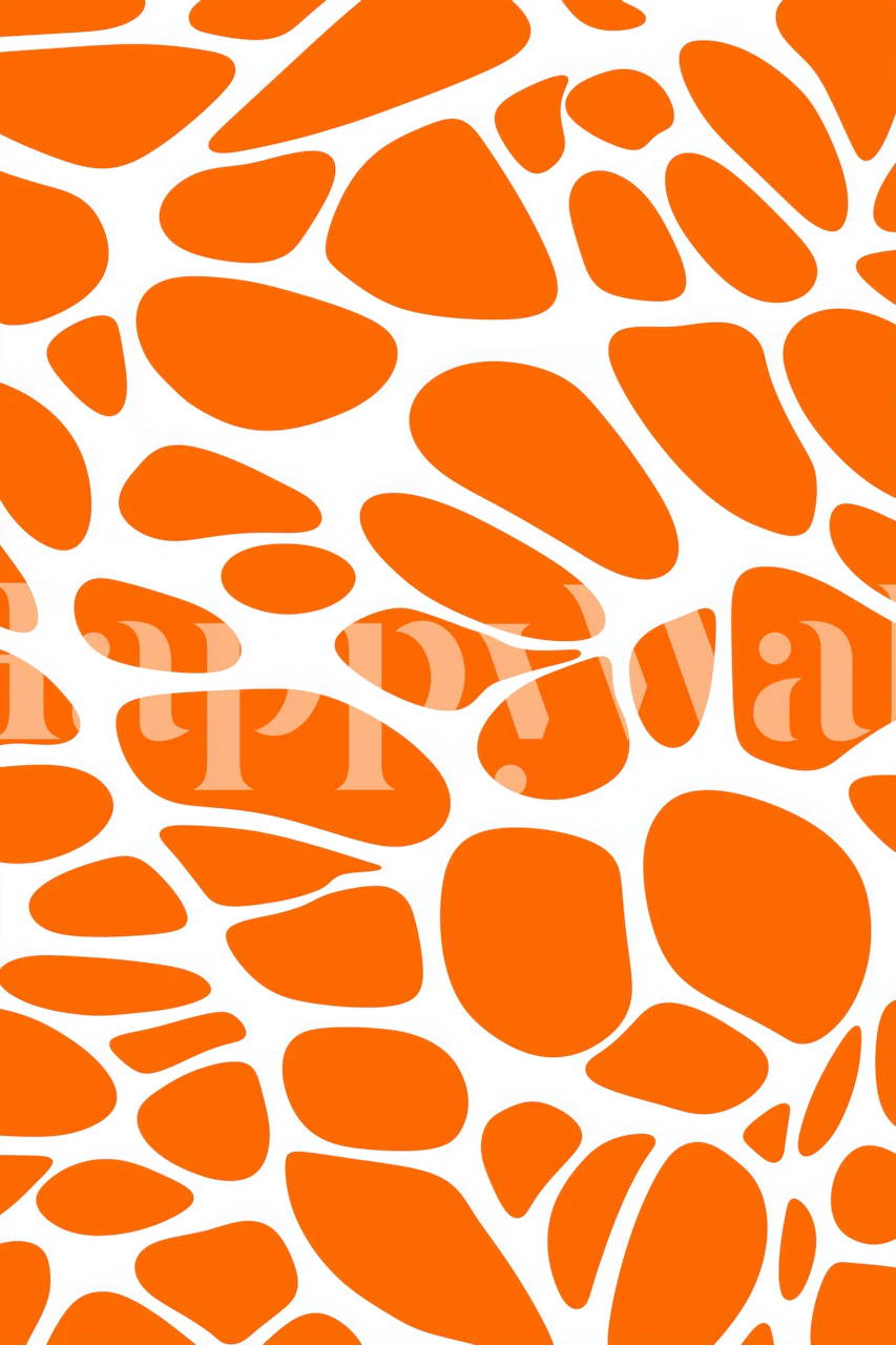Orange Giraffe Spots wallpaper in a room