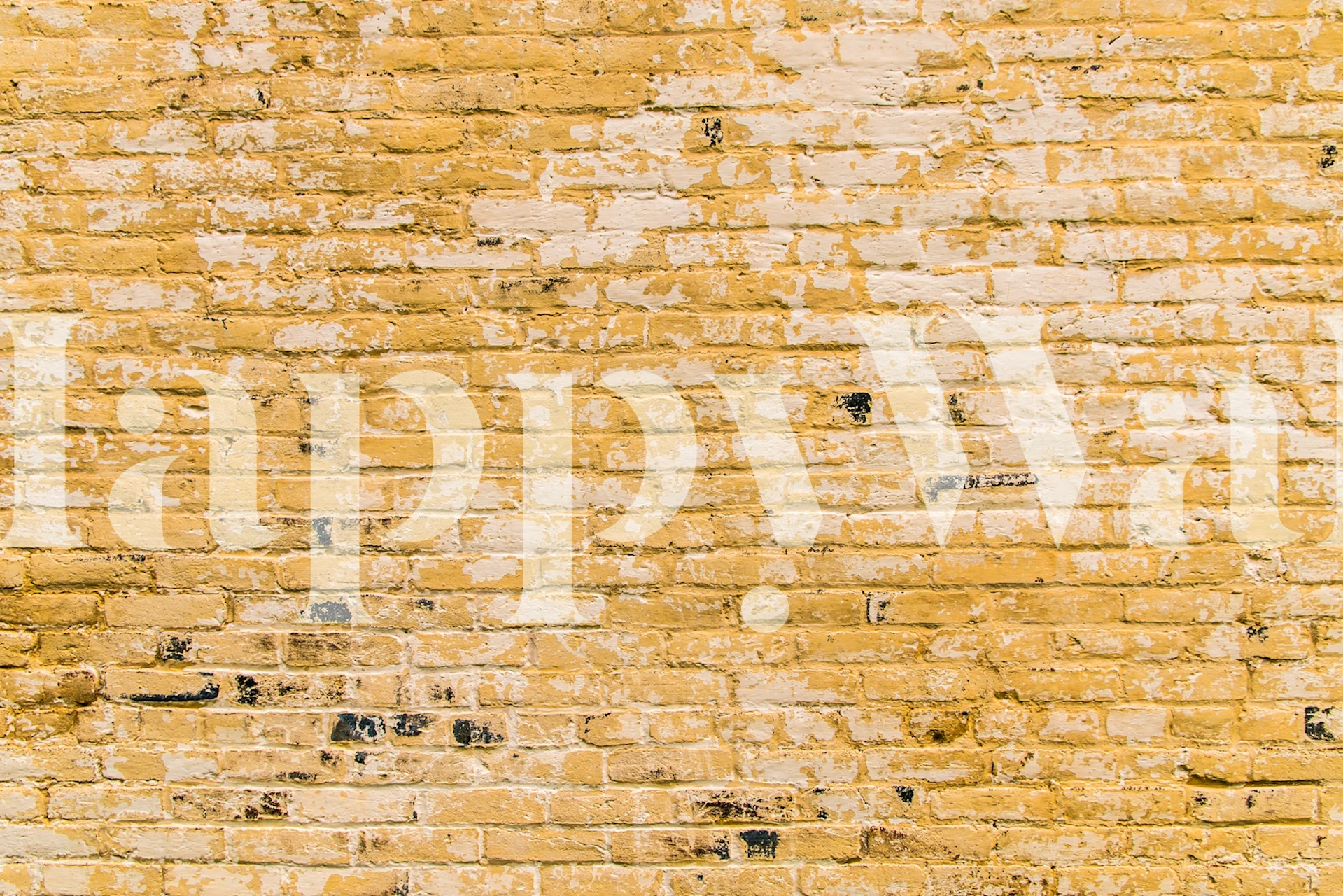Verwitterte gelbe Ziegelwand Tapete in einem Raum