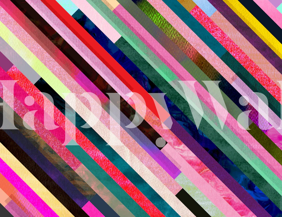 Bunte geometrische Tapete in einem Raum