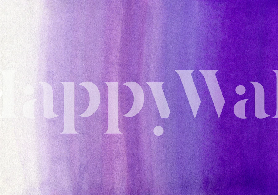 Tapeta s fialovým přechodem vystavená v místnosti