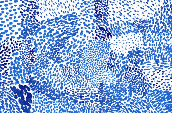 Watercolor Blue Rhythm VI
