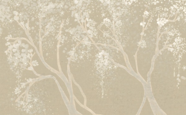 Vintage Beige Cherry Blossom