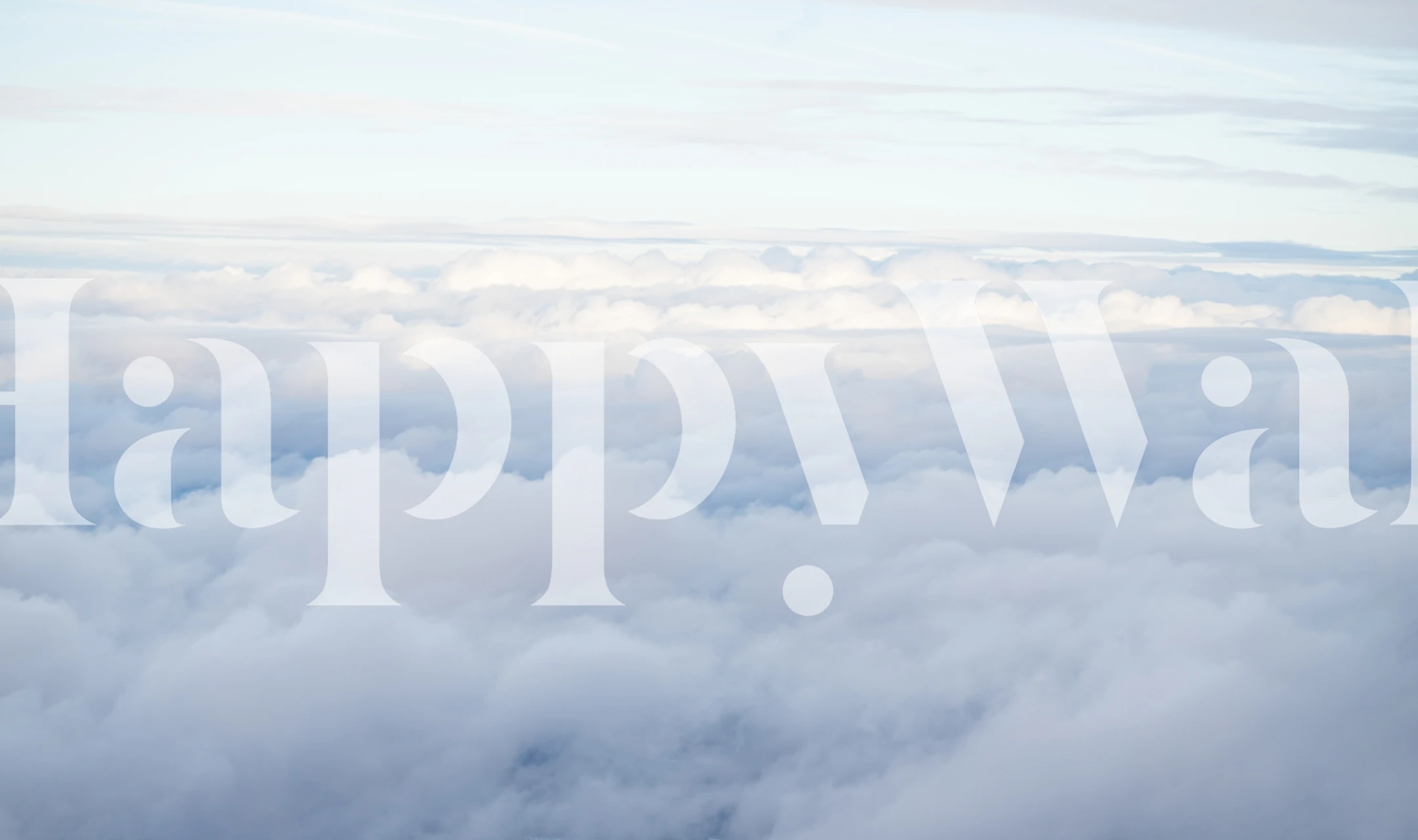 Pastel sky and fluffy clouds wallpaper in a room