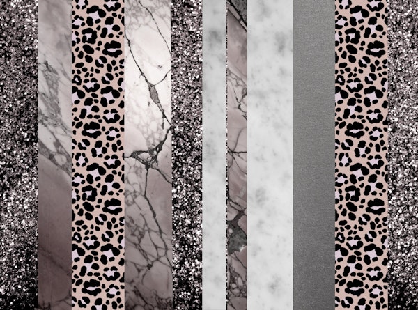 Leopard Marble Glitter Stripes Glam 1