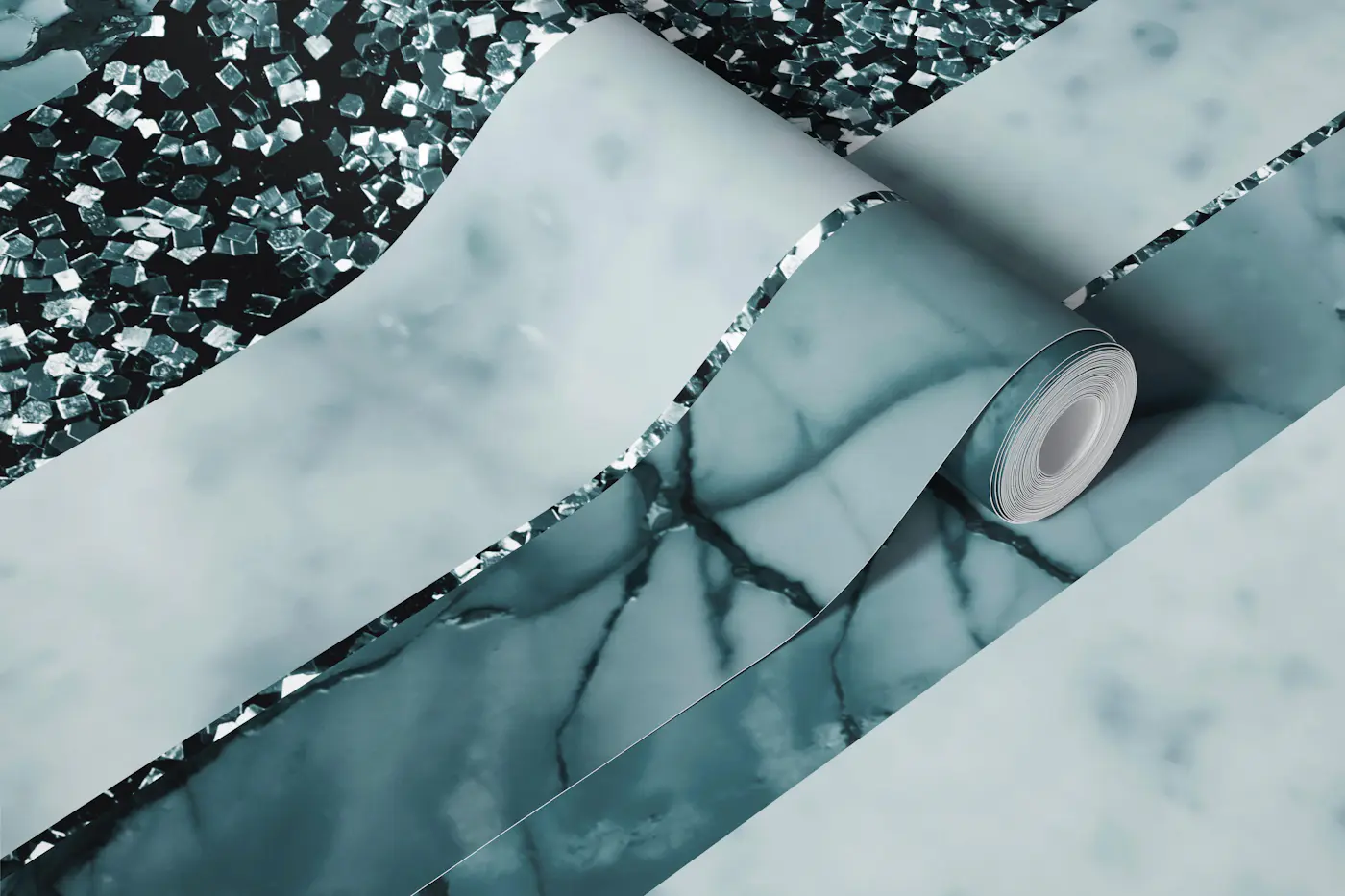 Leopard Marble Glitter Stripes Glam 2 wallpaper roll